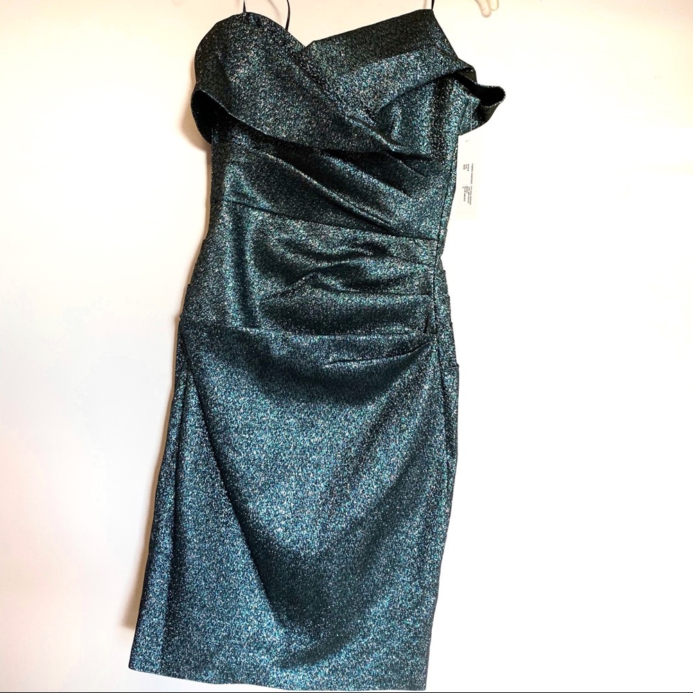 NWT Rickie Freeman TeriJon Metallic Cocktail Dress